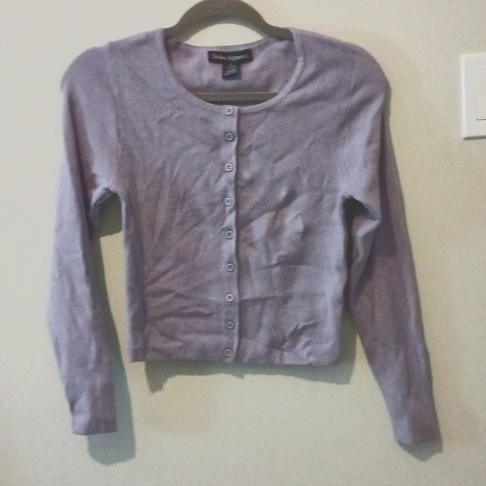 Purple cardigan